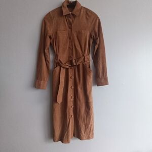 Banana Republic Heritage Bahia Suede Trench Shirt Dress Midi  Size 0 - Like New